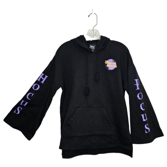 Disney Hocus Pocus Daughters of Darkness Bell Sleeve Pouch Hooded Sweatshirt Med - Picture 9 of 10